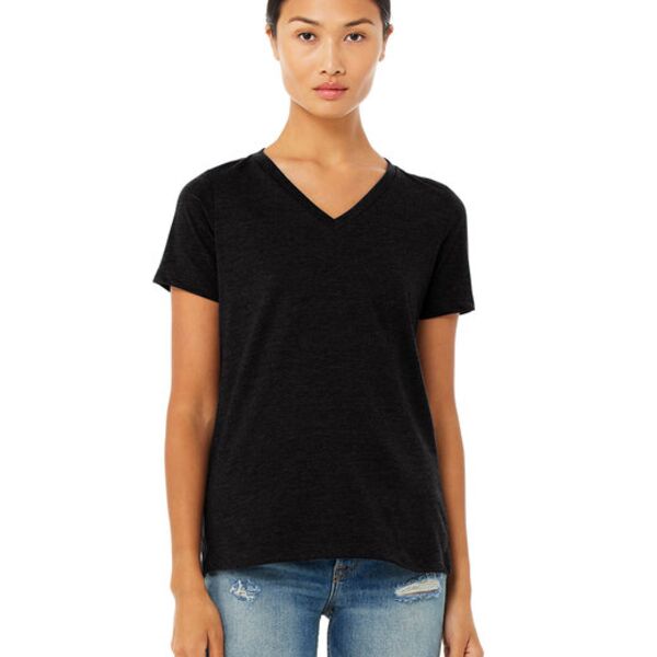 Ladies' Relaxed Heather CVC Jersey V-Neck T-Shirt Thumbnail