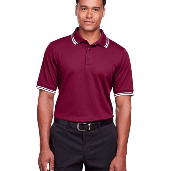 Men's CrownLux Performance® Plaited Tipped Polo Thumbnail